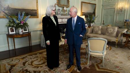 King Charles III meets Governor-General designate Samantha Mostyn at Buckingham Palace in May. Picture AP