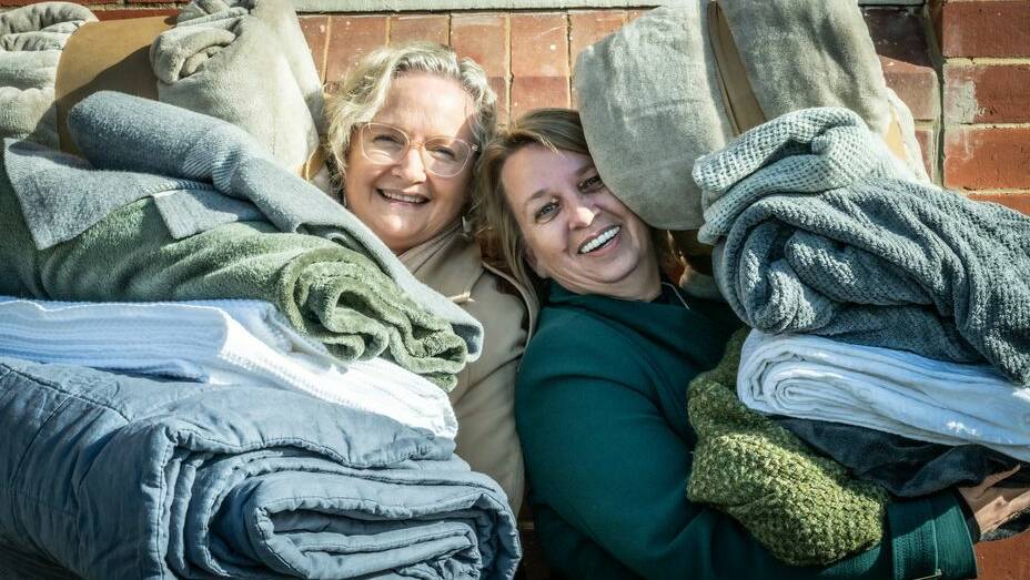 The Handmade Market's Julie Nichols and The Salvation Army's Dee Fraser were overwhelmed by the response to the winter blanket drive. Picture by Karleen Minney
