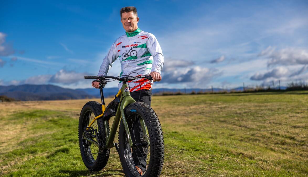 Canberra builder Andrew Kerec is riding from the western-most point to the eastern-most point of Australia to raise money for research into spinal injuries. Picture by Gary Ramage