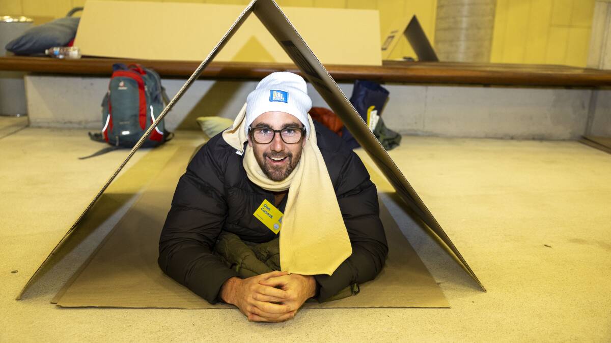  Housemates director Dan Cusack at the sleepout. Picture by Gary Ramage