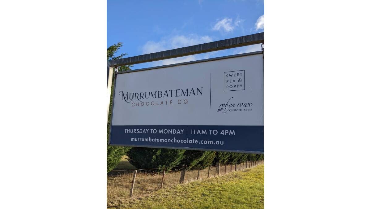 The new signage at the Murrumbateman Chocolate Company. Picture: Supplied