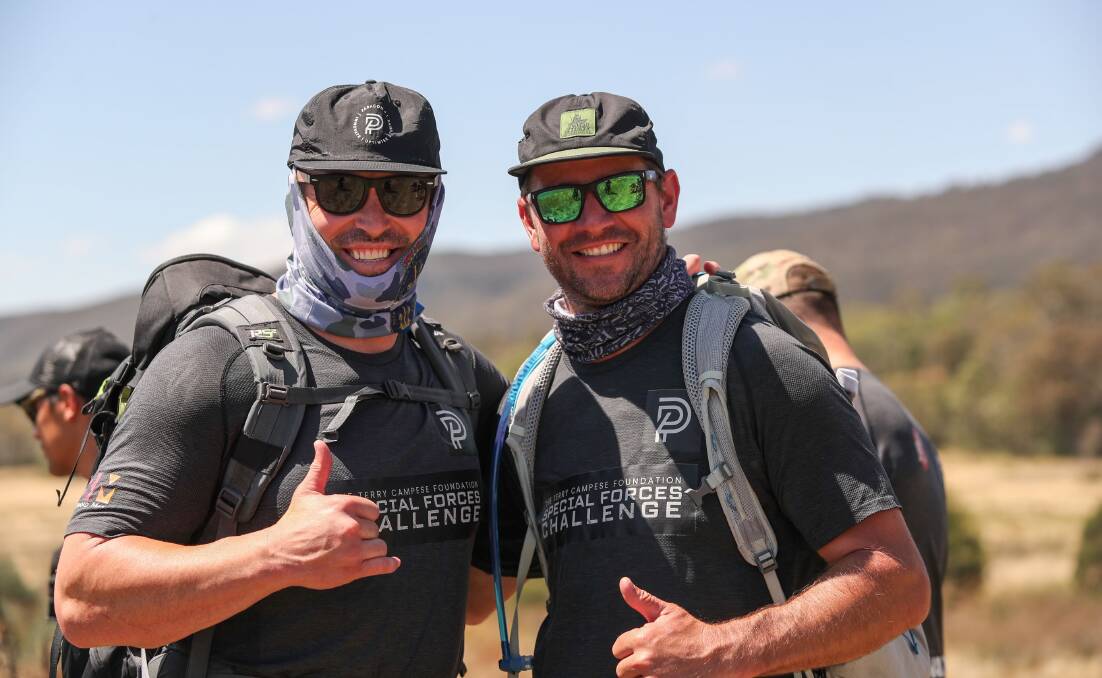 Terry Campese and Jeremy Howell during the Special Forces Challenge. Picture supplied