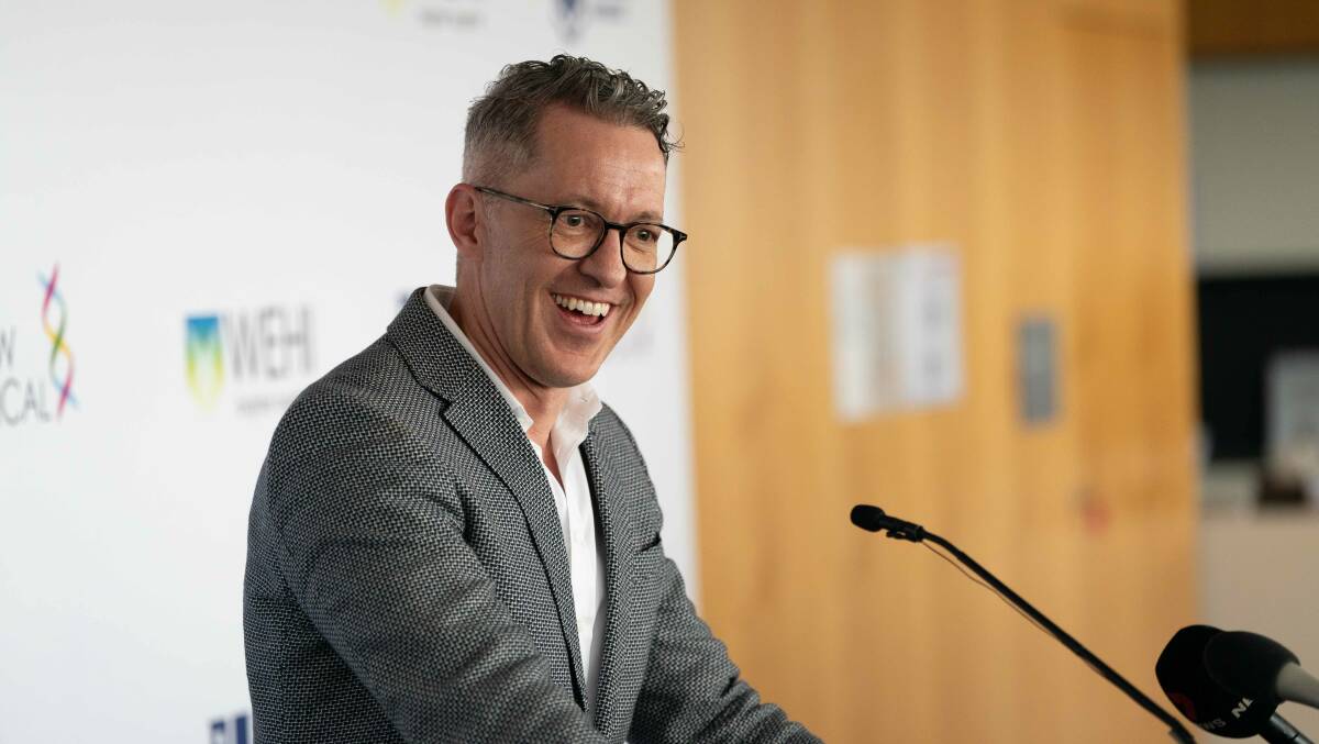 Snow Medical chair Tom Snow on Tuesday at the announcement of his family's $100 million donation. Picture by WEHI
