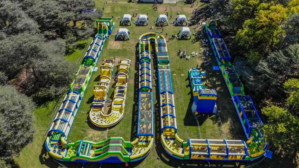 The amazing inflatable course is set up in the National Triangle, across the road from Treasury and Questacon. Picture supplied