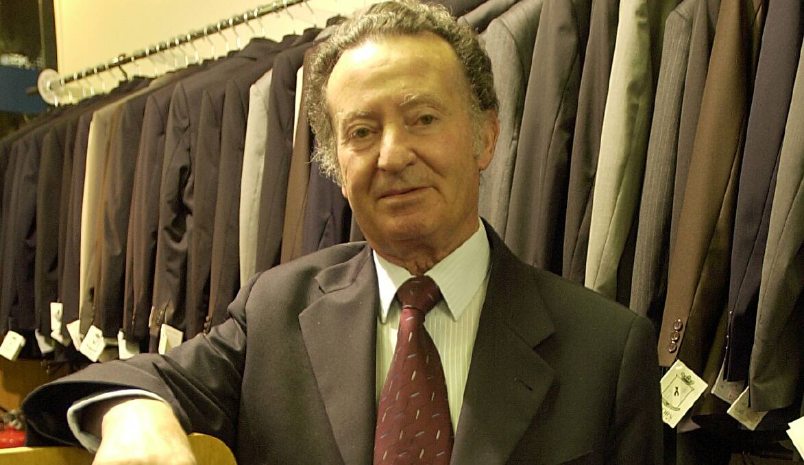 
Mr Catanzariti in his store Sam Catanzariti Menswear upon his retirement in 2005. Picture by Adam McLean