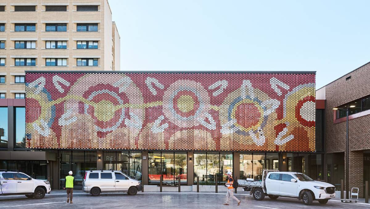 Artist Lynnice Church's work on the new Critical Services Building at the Canberra Hospital. Picture by ACT government