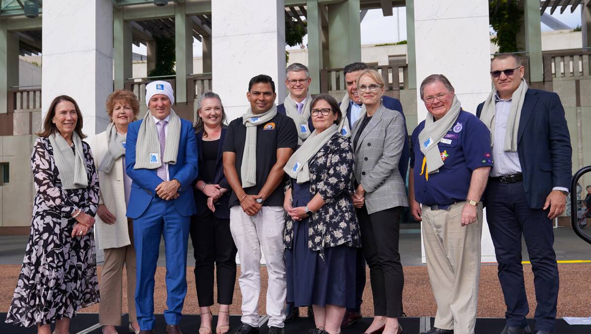 Some of the participants in next week's Vinnies CEO Sleepout at Parliament House (l-r) Sue Lines, Christine Shaw, David Austin, Natalie Shawross, Navleen Malhotra, Rob Stefanic, Amanda Nuttall, Milton Dick, Lucy Honen, Neville Tomkins and Mirko Milic. Picture supplied 