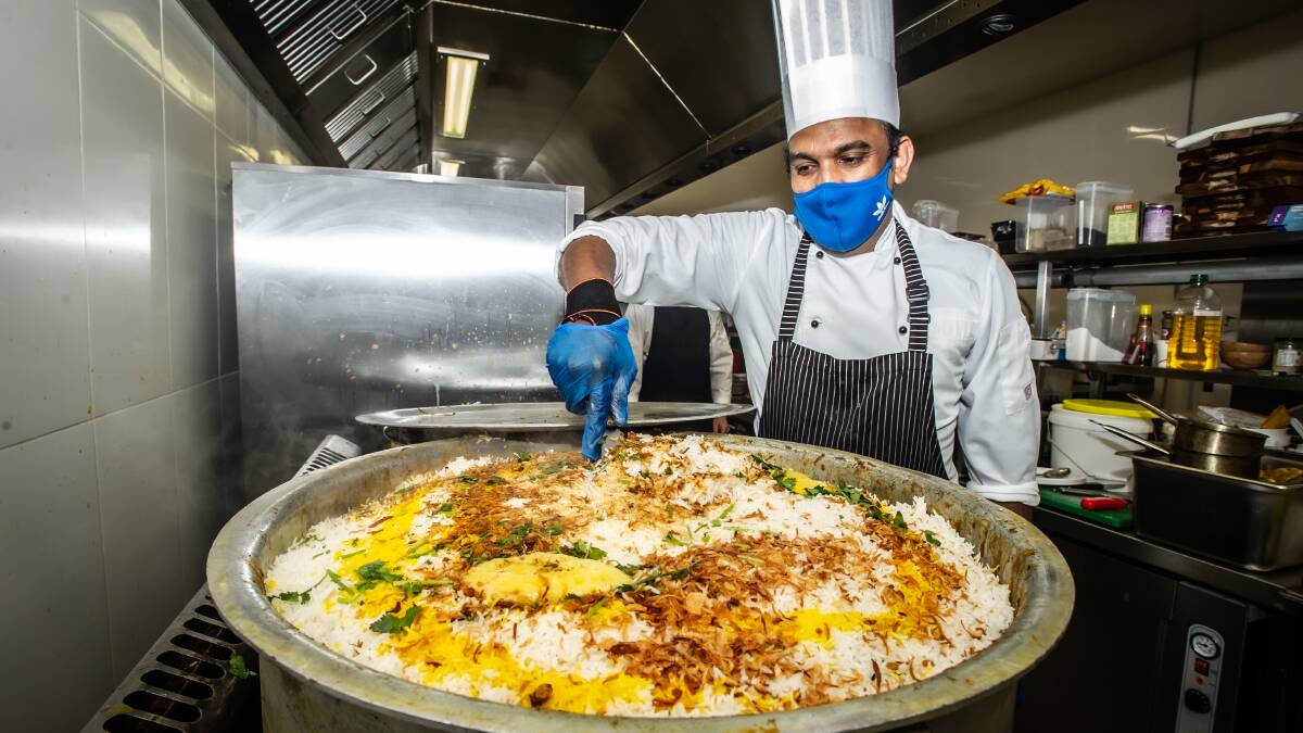 Helping Hands' head chef Arunkumar Asharikkandy in the kitchen on Friday. Picture: Karleen Minney