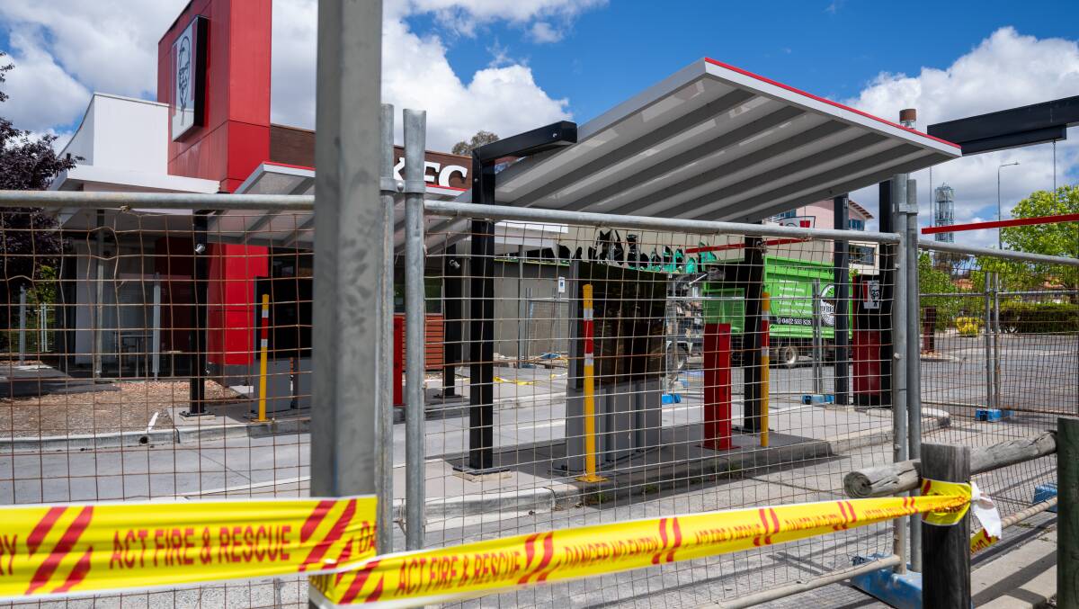 The KFC store, just across from McDonald's, is now fenced off. Picture by Elesa Kurtz