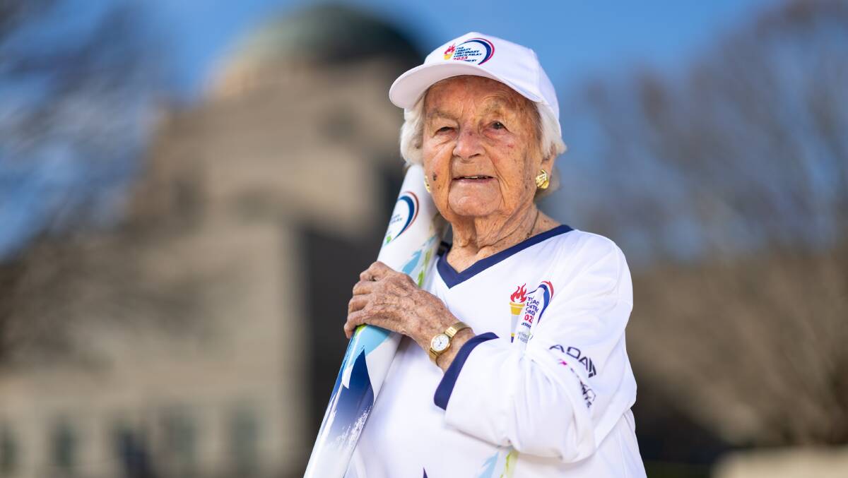 Navy veteran Merle Hare, 103, will be one of the torchbearers. Picture by Gary Ramage