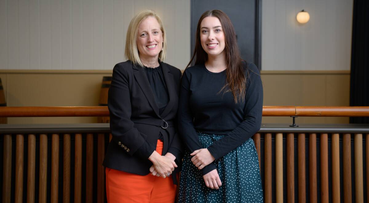 Senator Katy Gallagher presented the Betsy Gallagher Award to Rachel Ashton who works in mental health for Woden Community Services. Pictures by Sitthixay Ditthavong