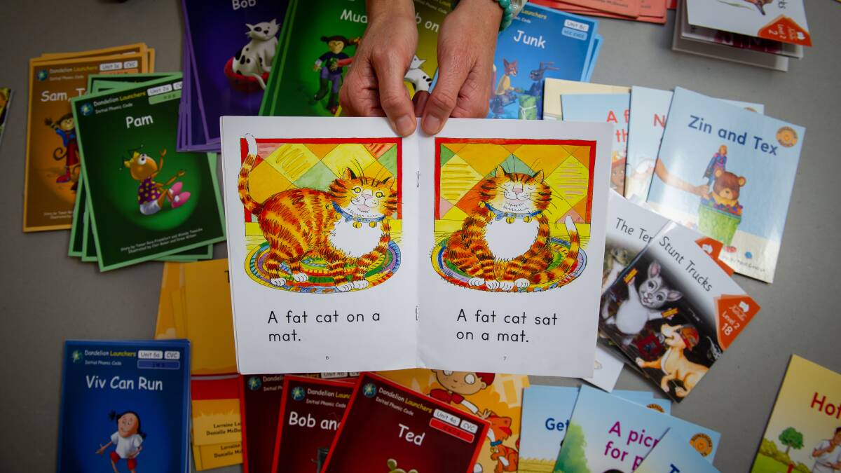 Decodable reading books are used to teach students to read using a systematic, synthetic phonics approach. Picture by Elesa Kurtz