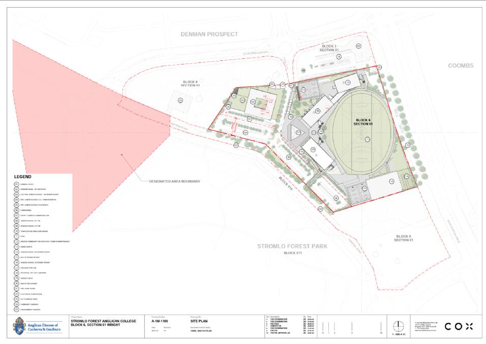 Site plan for Stromlo Forest Anglican College.