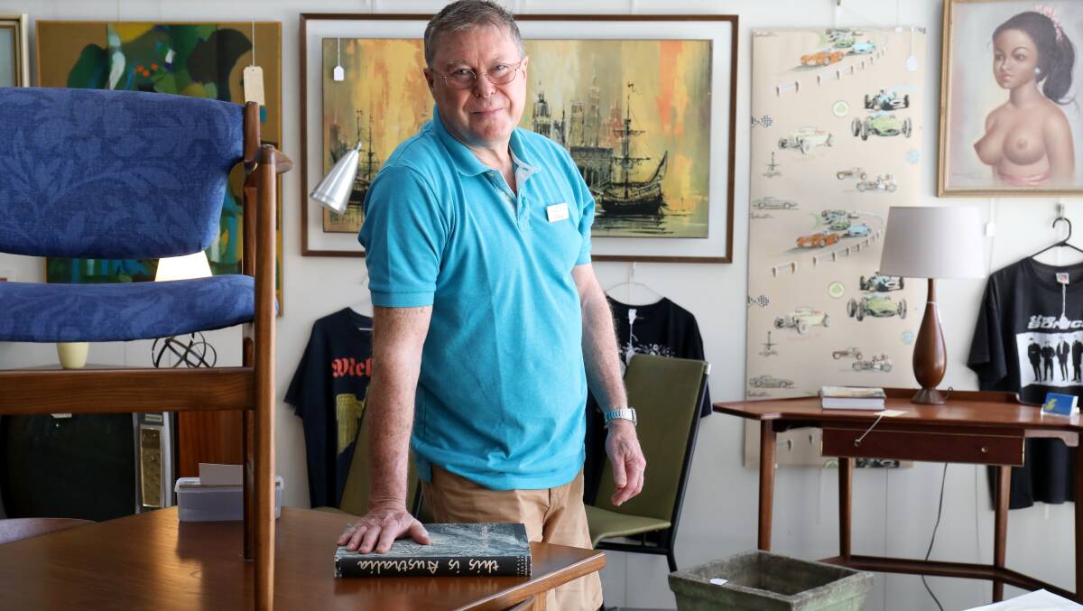 Doug Mulley of the Canberra Antiques Centre said vintage furniture sales have been strong, but he's not convinced it will last. Picture by James Croucher