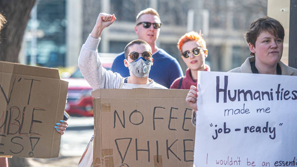 Students protest job ready graduates reforms in 2020. Picture by Karleen Minney