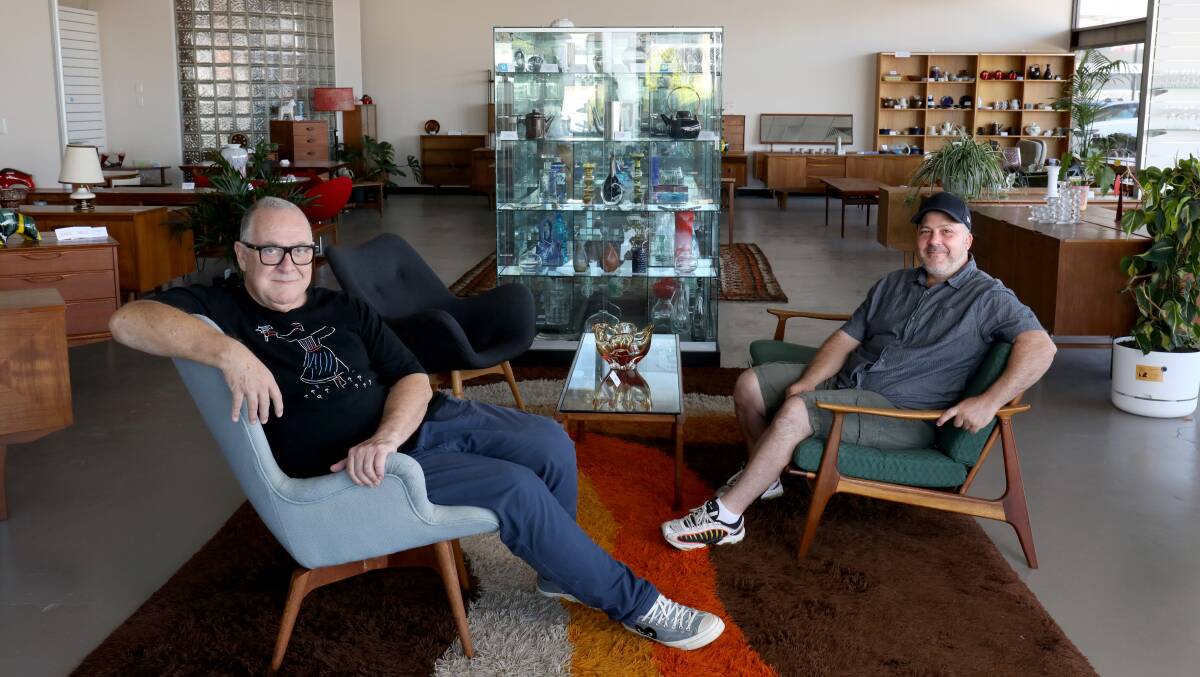Paul McInnes and Alex Csavas opened Snap Collective in Fyshwick, dedicated to high-quality mid-century furniture and objects. Picture by James Croucher