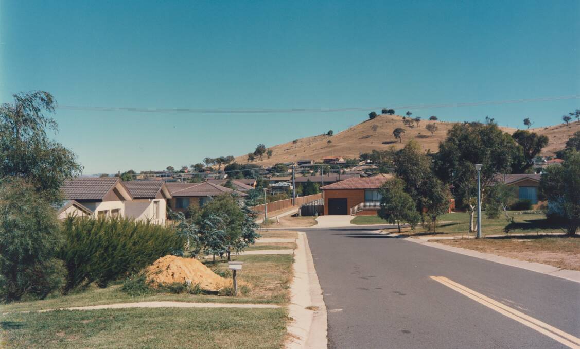 Detail from Ian North, Canberra suite 1980-81 #18 [Suburb and hill in background], 1980-81, Chromogenic photograph, 40.5 h cm, 50.6 w cm, National Gallery of Australia, Kamberri/Canberra, purchased 2005. Picture National Gallery of Australia
