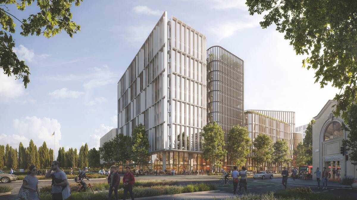 An artists' impression of the mixed-use precinct Capital Property Group intends to build in Canberra's city centre. Picture supplied