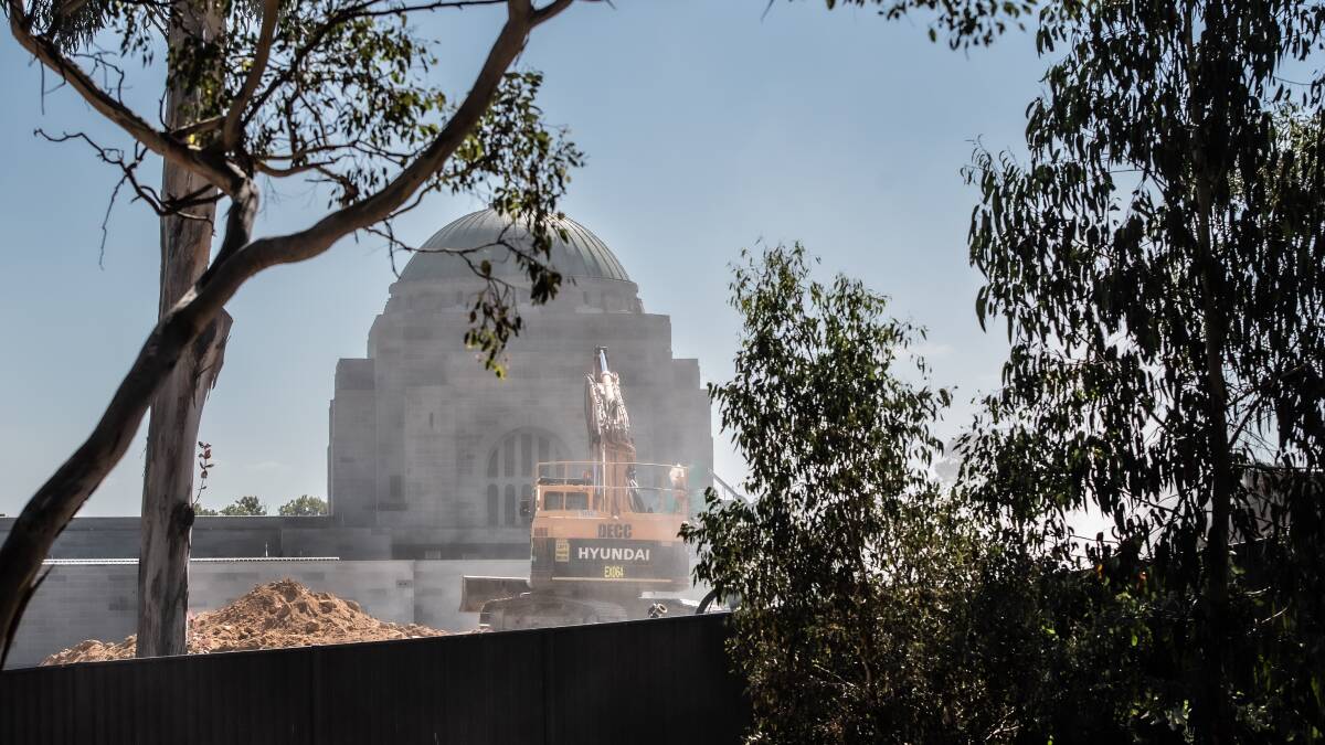 Construction work at the Australian War Memorial means the dawn service on Monday will shift into the memorial's grounds. Picture: Karleen Minney