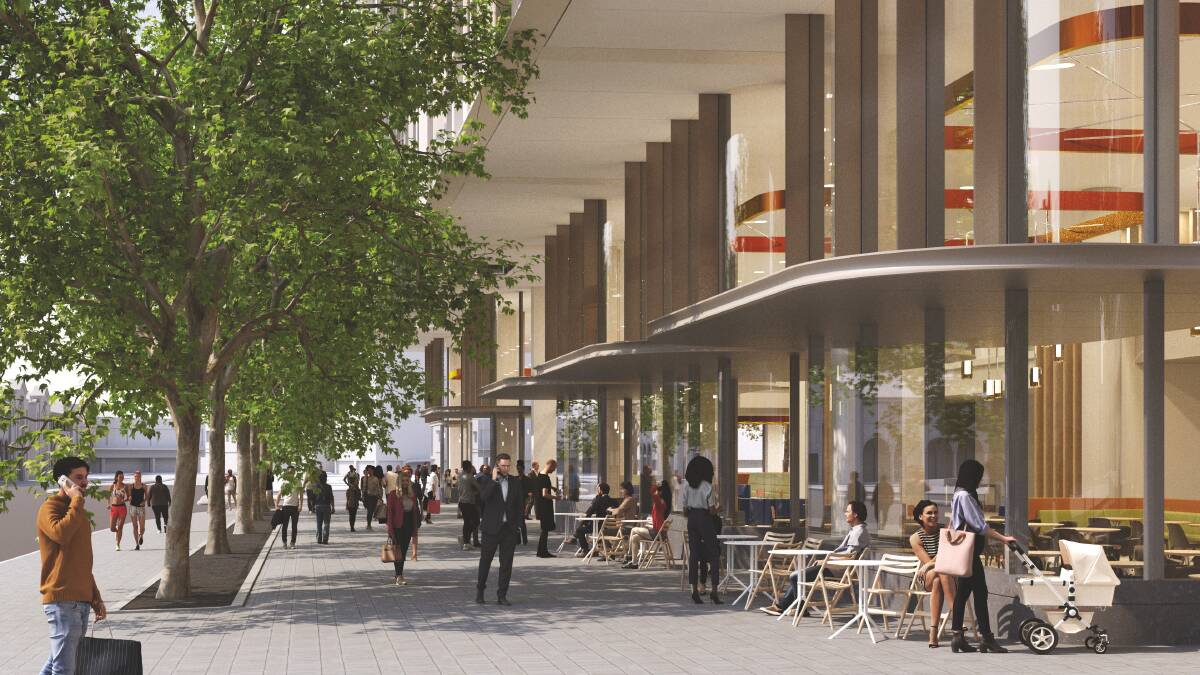 An artist's impression of the precinct looking from London Circuit towards Northbourne Avenue. Picture supplied
