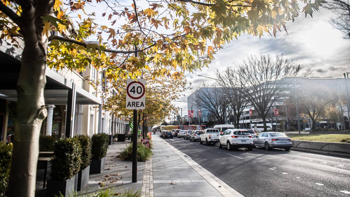 A speed limit reduction on Northbourne Avenue, pictured, contributed to a drop in crashes in the area. Picture by Karleen Minney