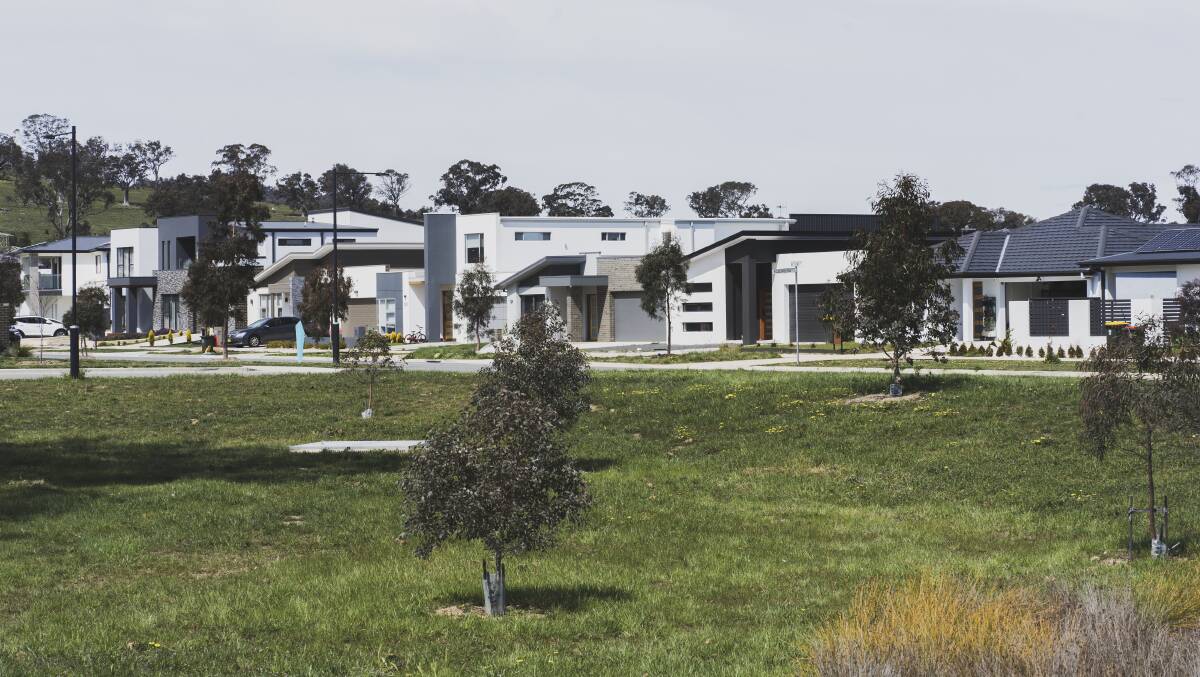 Houses in Throsby, the suburb where a land release process was the subject of corruption complaints. Picture by Dion Georgopoulos