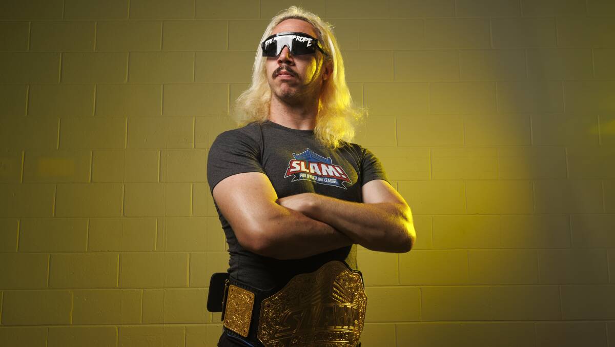 Luke Watts is the Slam Pro Wrestling League champion. Picture by Keegan Carroll