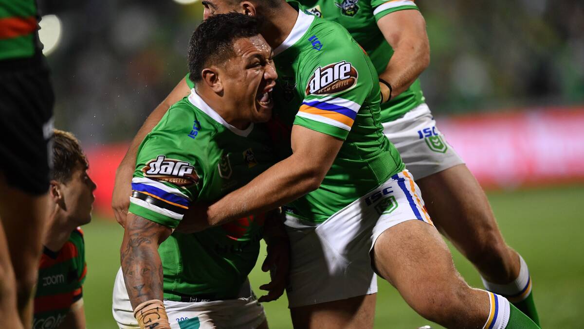 Josh Papalii clinched the Raiders' grand final berth. Picture: NRL Photos
