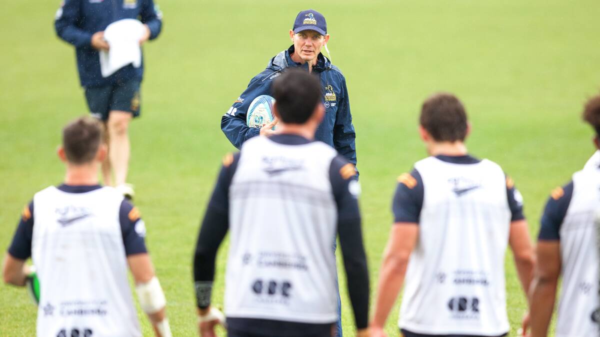 Stephen Larkham wants the Brumbies to lift their intensity. Picture by Sitthixay Ditthavong