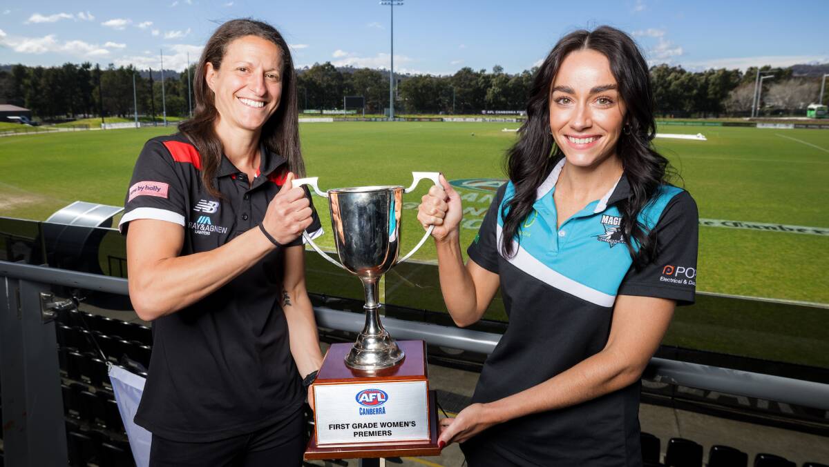 Zoe Skyrianos and Jacqueline Spence will face off in the AFL Canberra decider. Picture by Sitthixay Ditthavong