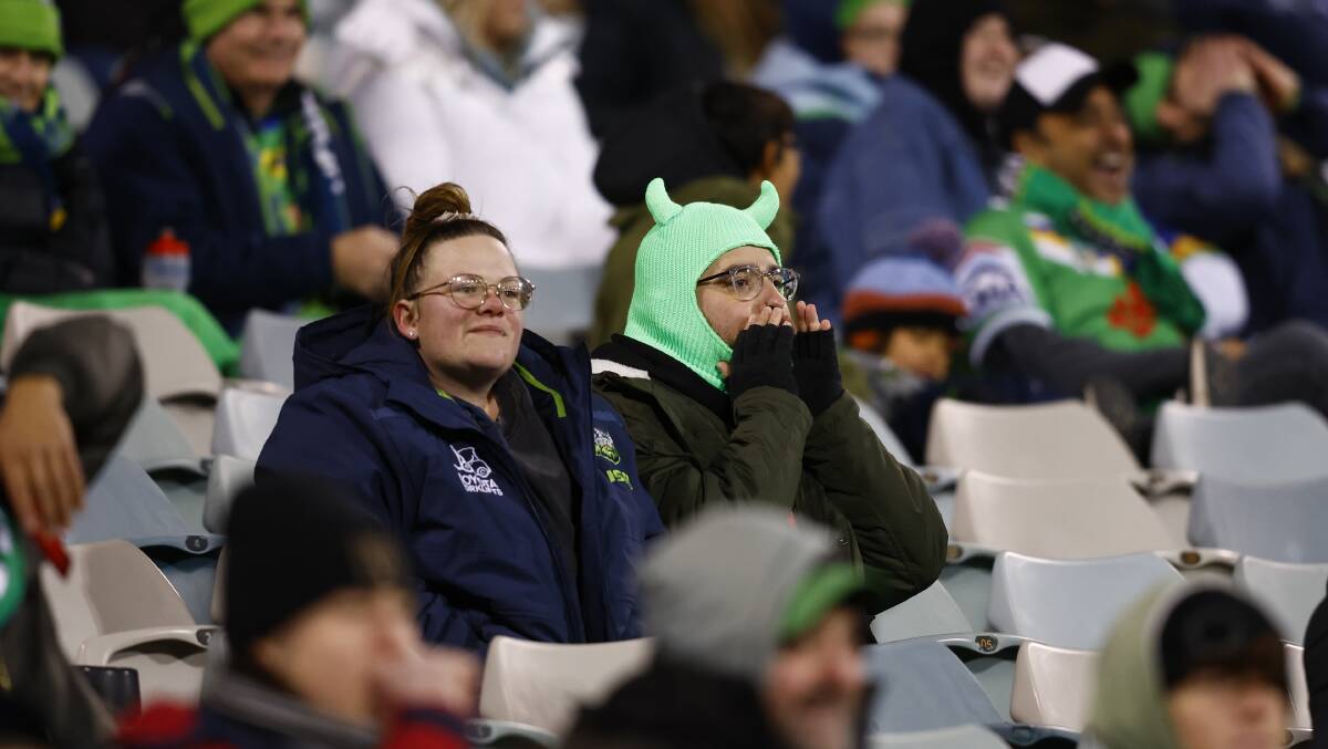 Raiders fans braved the conditions. Picture by Keegan Carroll