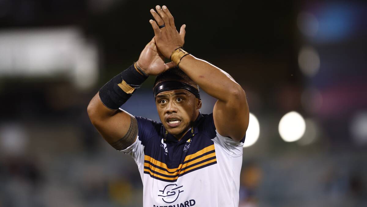 Brumbies captain Allan Alaalatoa is buzzing about the challenge at Eden Park. Picture by Keegan Carroll