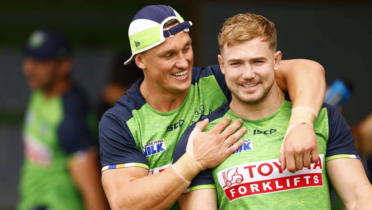 Hudson Young will be sad to see Jack Wighton go. Picture by Keegan Carroll