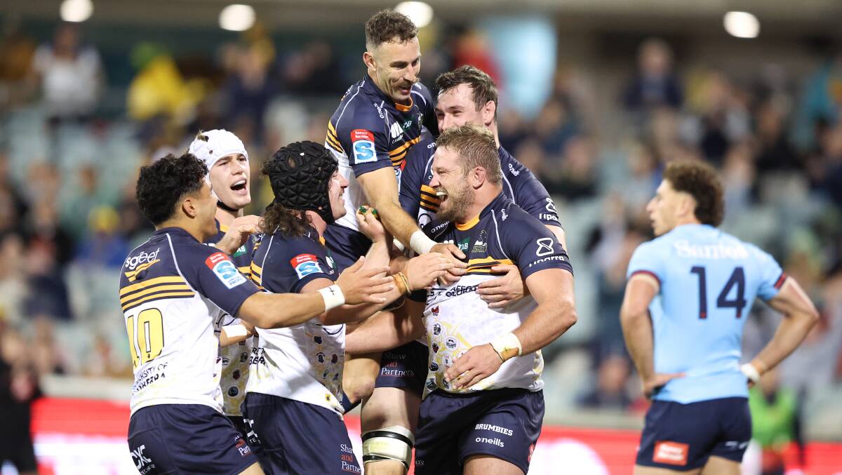 James Slipper gave the Brumbies a reason to celebrate in a thriller against the Waratahs. Picture by Sitthixay Ditthavong