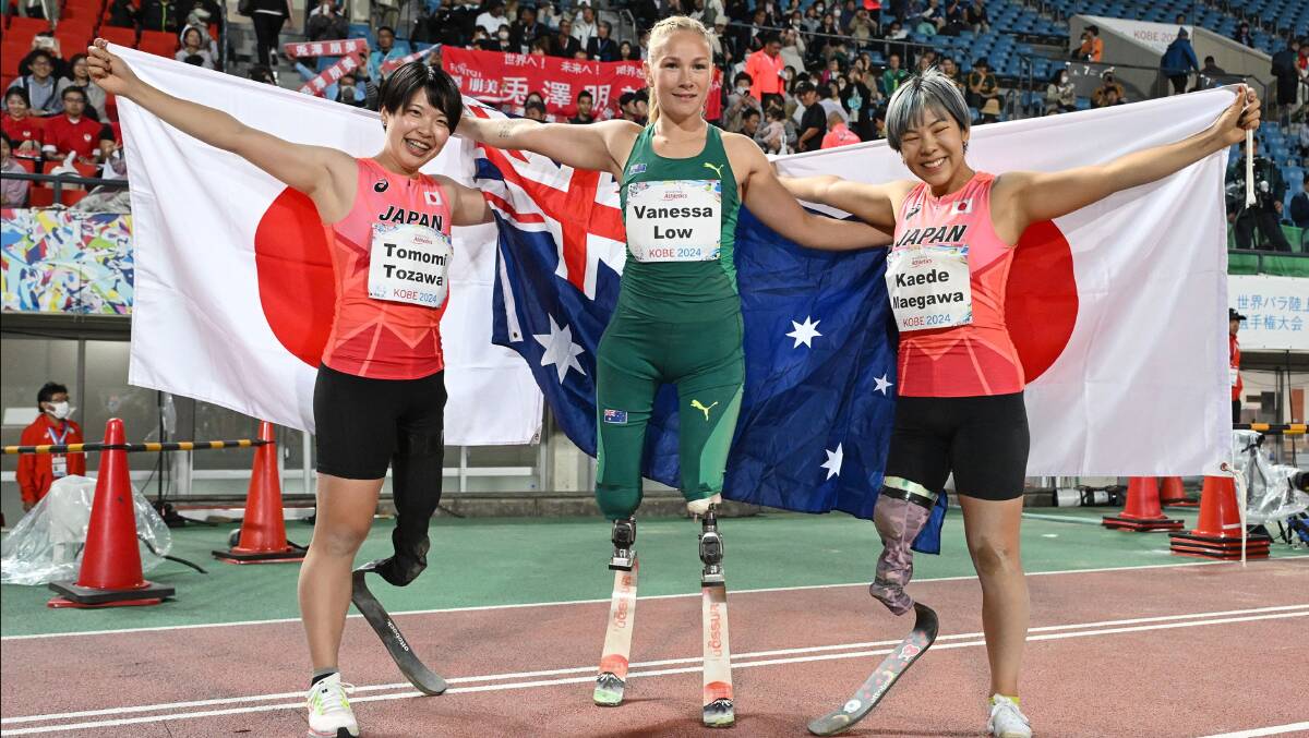 Vanessa Low is Australia's golden girl once more after winning another world title. Picture Athletics Australia