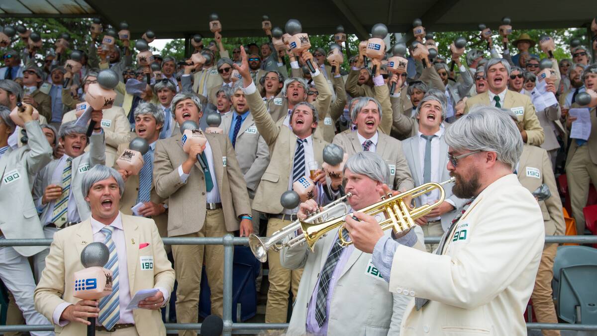 The Richies performing their rendition of 'Kookaburra sits in the Old Gum Tree' at the Manuka Oval Test match in 2019. Picture by Elesa Kurtz