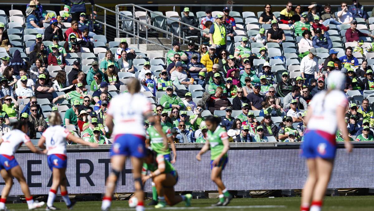 The crowd for Canberra's first standalone game was contained to the eastern side. Picture by Keegan Carroll