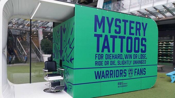 The New Zealand TAB is running a promotion giving out mystery Warriors-themed tattoos. Picture Twitter