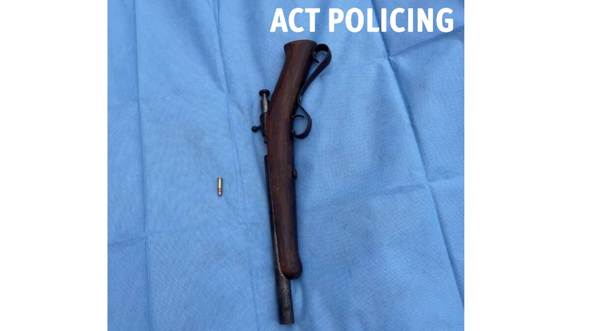 The modified rifle allegedly found in James Greer's truck. Picture ACT Policing