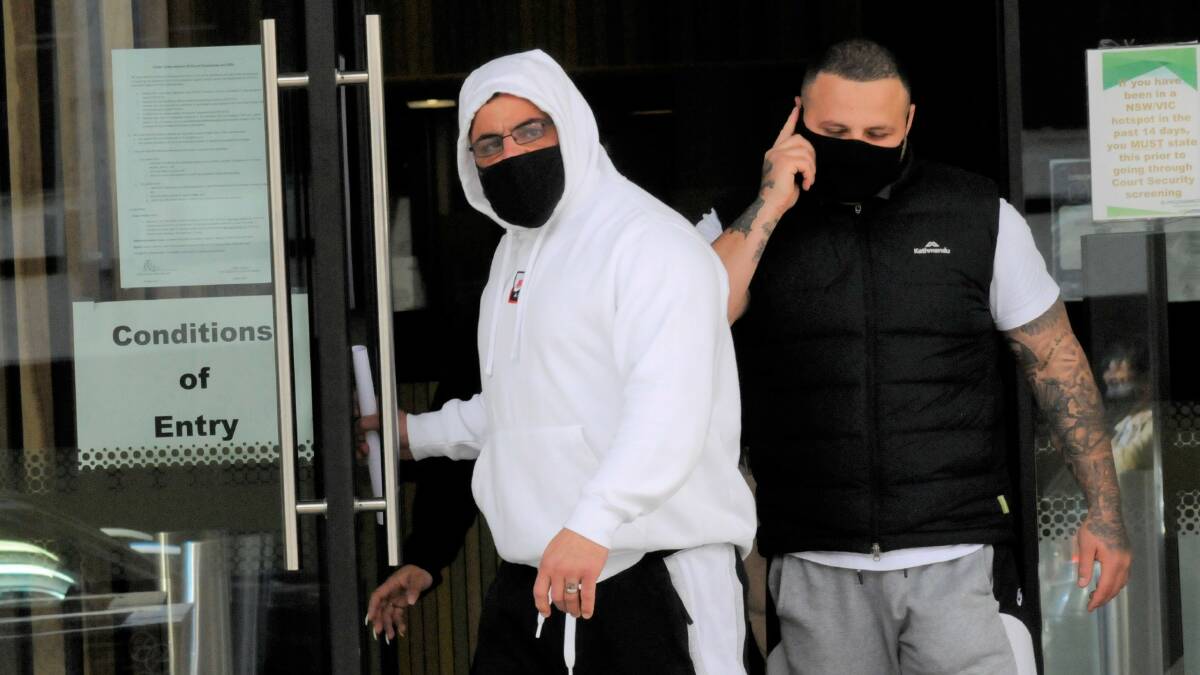 Mohammed Nchouki, left, outside court with brother Jomal last year. Picture by Blake Foden