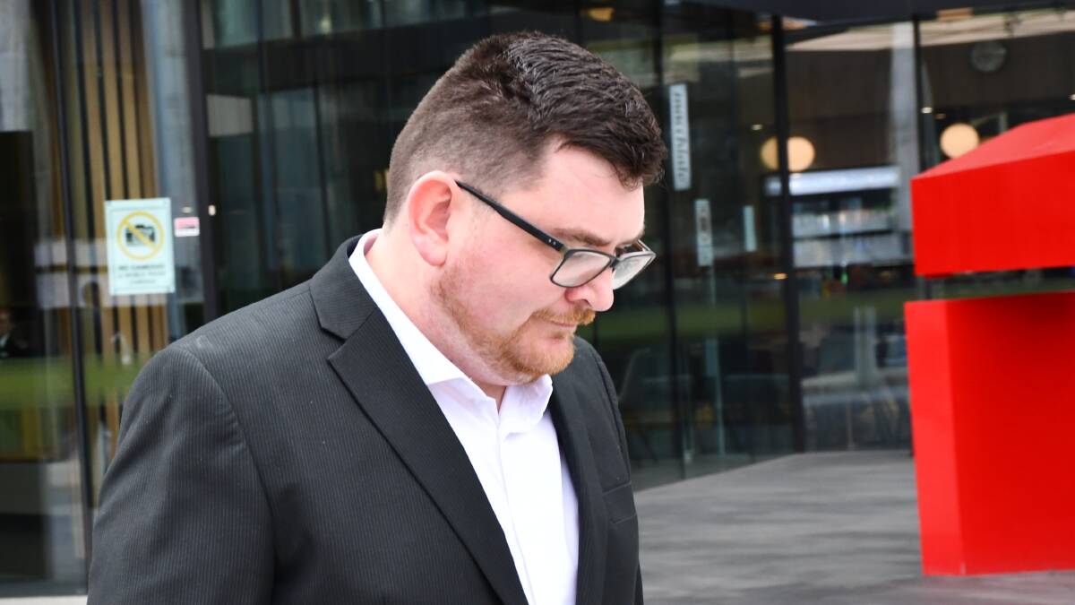 James Henry leaves court after pleading guilty. Picture by Blake Foden
