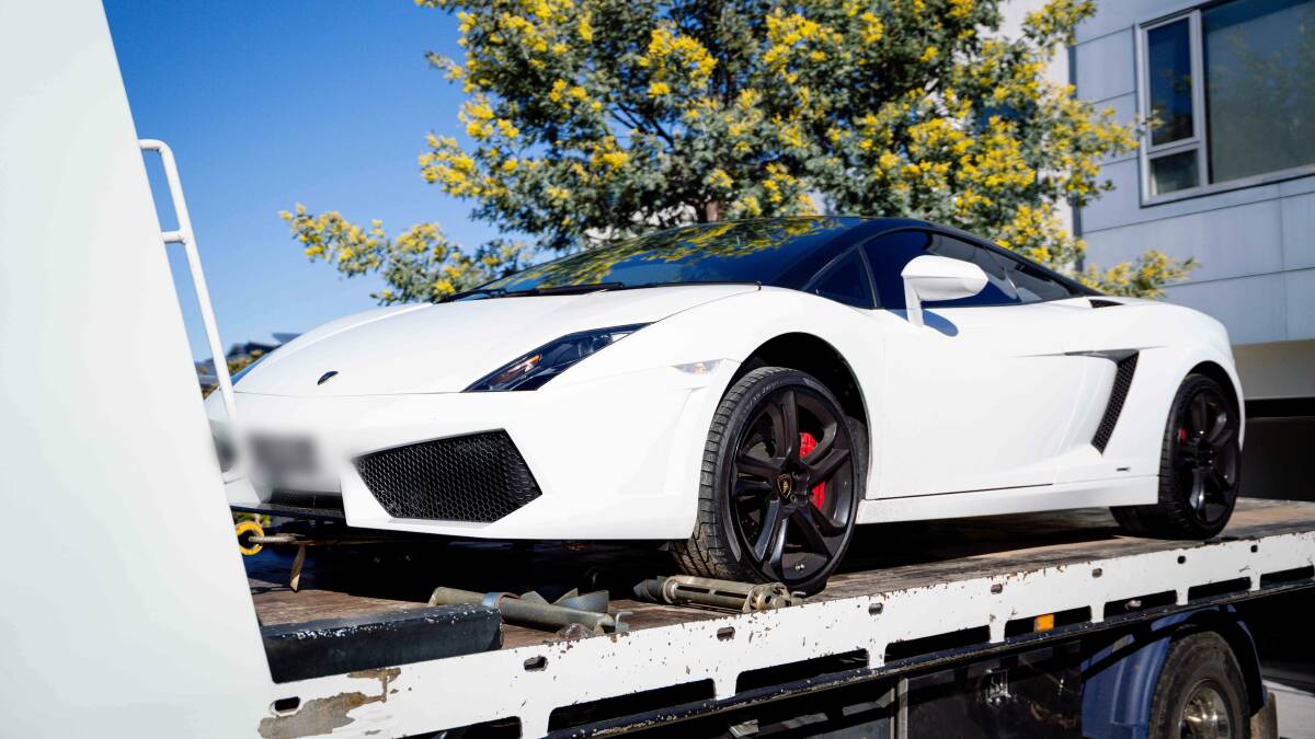 The Lamborghini James Mussillon bought, but did not drive. Picture ACT Policing