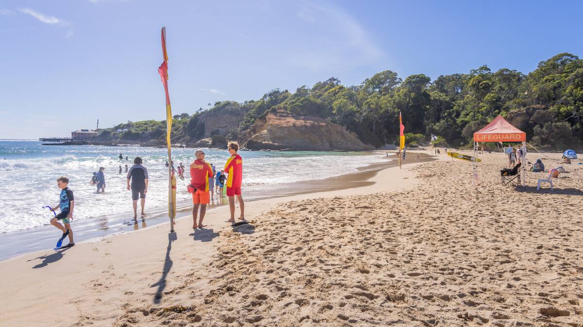 Tathra Beach remains a popular destination in February with warmer and calmer waters than earlier in summer. Photo by David Rogers Photography