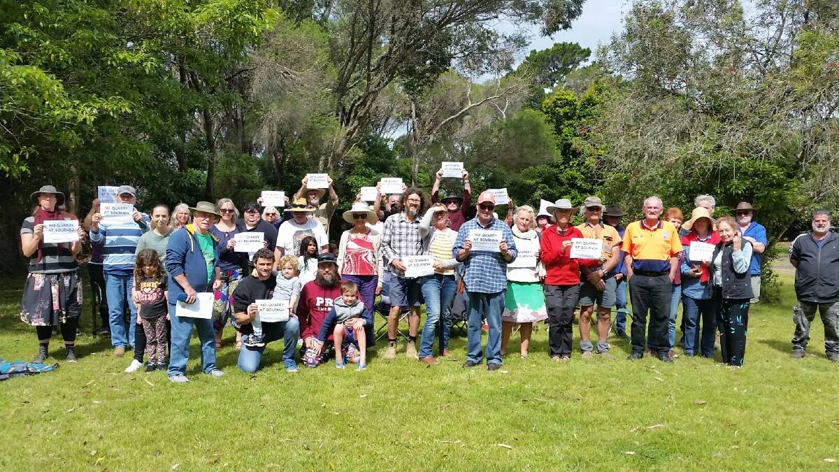 A large gathering of neighbours and residents aired their concerns over the proposed Bournda quarry at a gathering on Sunday, November 27. Picture supplied