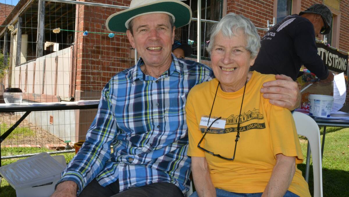 Richard Bomford and Val Little from the Friends of Old Bega Hospital at Sunday's Spring Fair. Picture by Ben Smyth