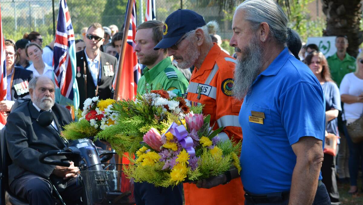Wreaths being laid during Bega's Anzac Day service, April 25, 2023. Picture by Ben Smyth