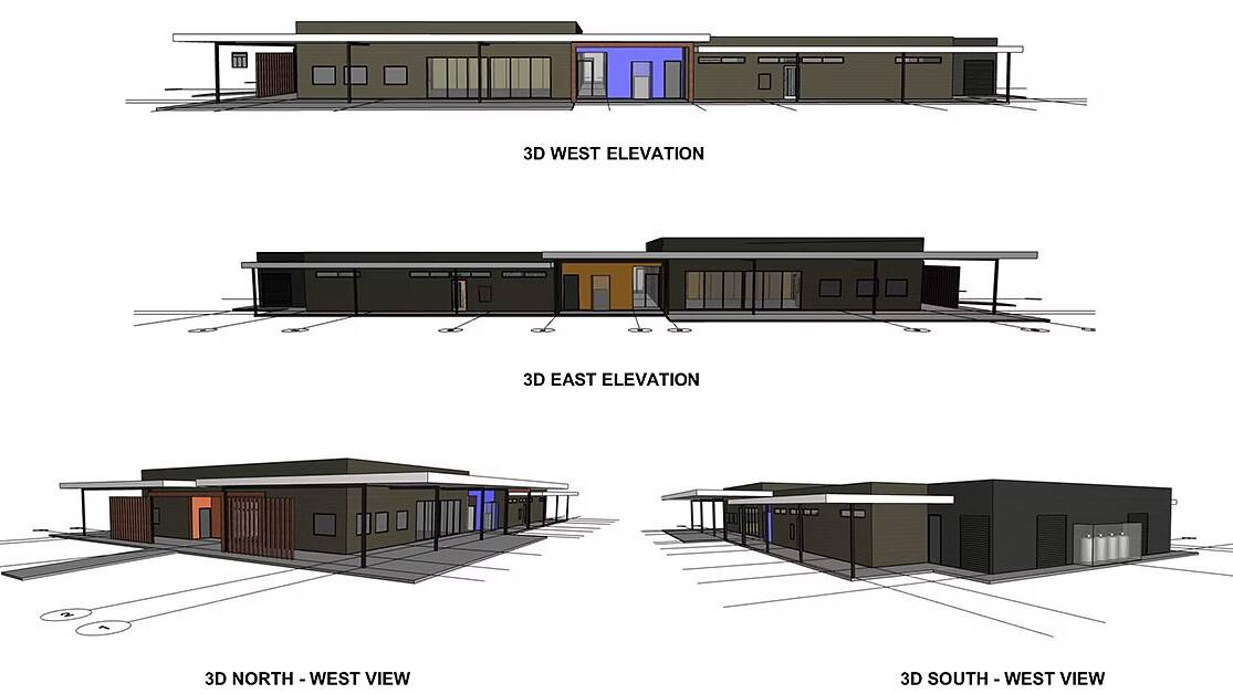 Concept designs of the Pambula Sporting Complex pavilion redevelopment.
