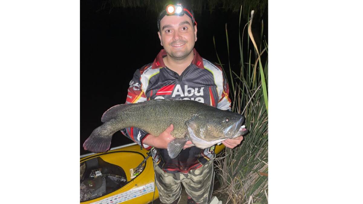 Luke Dal Pozzo caught a record-breaking 82cm Murray cod off a rock wall in Lake Burley Griffin. Picture: Supplied