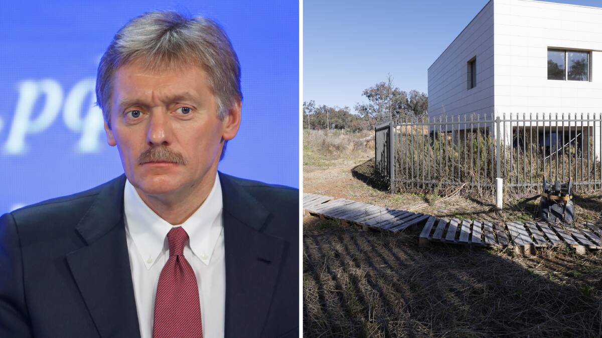Kremlin spokesman Dmitry Peskov, left, responded to the decision to stop work on the new Russian embassy. Pictures Shutterstock and Keegan Carroll
