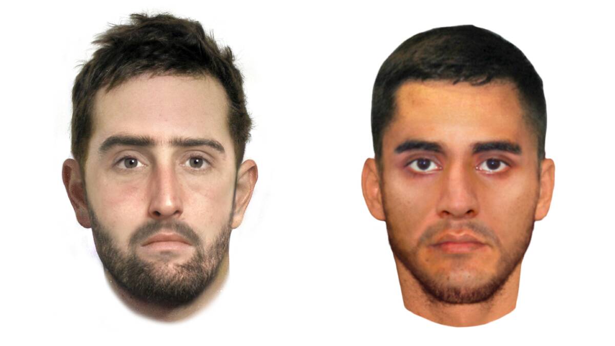 Facefit images of the two men police want to talk to about the robbery. Picture supplied